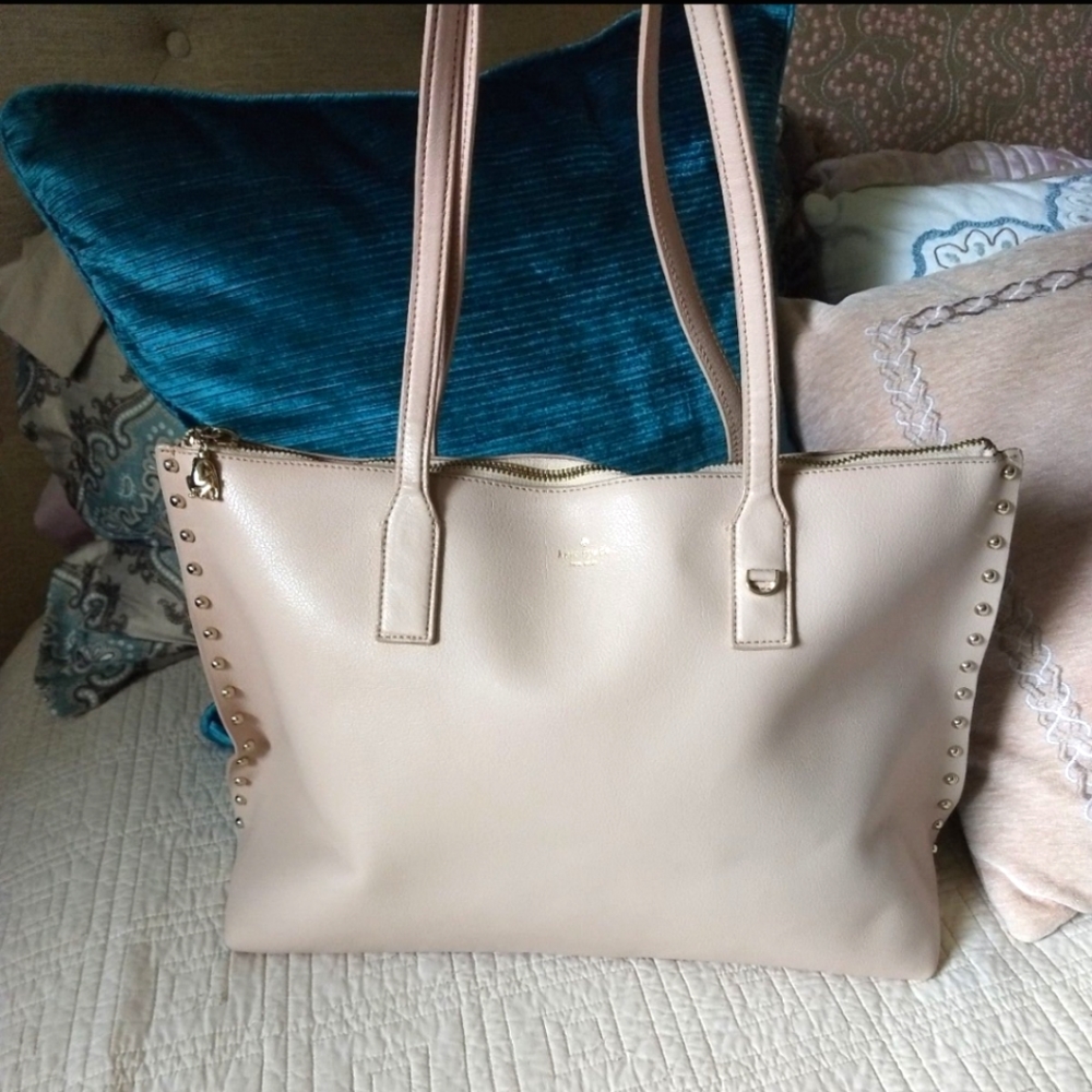 Kate Spade New York Rwanda On Purpose Studded Petal Pink Leather Tote